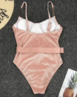 Badekleid Mary -Strandbikini Geschaft Bademode Badekleid Swimsuit Badeanzug cord gerippter stoff guertel Mary rosa 3 904288