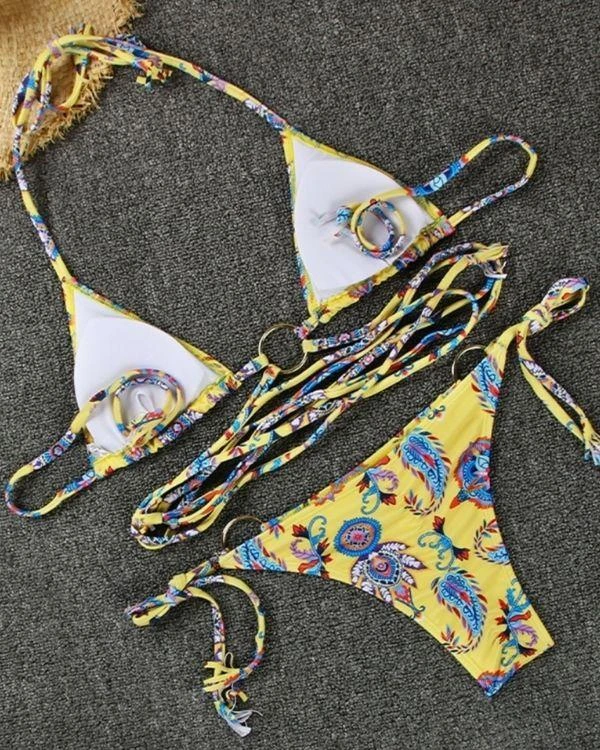 Schnür Bikini Vintage Paisley – Bild 7