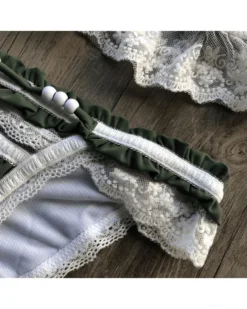 Bikini Sa Caleta -Strandbikini Geschaft Bikini Damen Bohemian Triangle Sommer Spitzen Sa Caleta gruen 3 893239