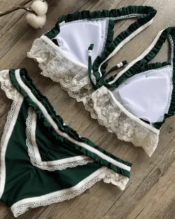 Bikini Sa Caleta -Strandbikini Geschaft Bikini Damen Bohemian Triangle Sommer Spitzen Sa Caleta gruen 5 860652