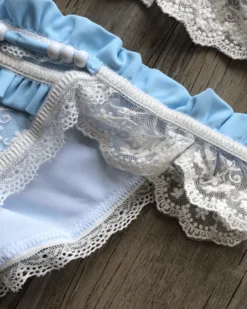 Bikini Sa Caleta -Strandbikini Geschaft Bikini Damen Bohemian Triangle Sommer Spitzen Sa Caleta hellblau 4 558305