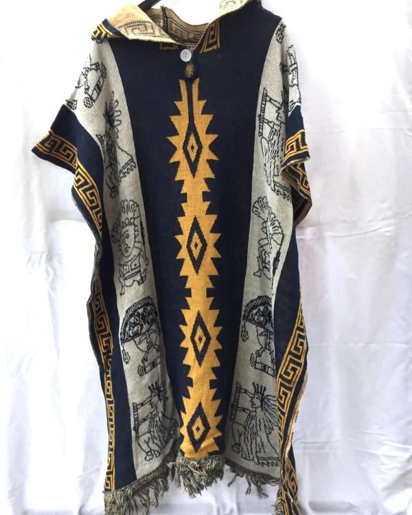 Herren Boho Kapuzen Poncho Lias 5 Herren Boho Kapuzen Poncho Lias – Bild 5