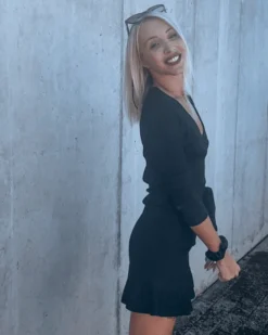 Kleid Knitted Emina 14 Kleid Knitted Emina -Strandbikini Geschaft Kleid Damen Knitted Wrap Wickelkleid Strick Herbst Winter Emina Cindy schwarz 5 837350