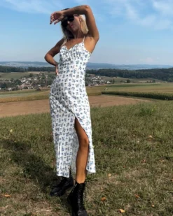 Langes Blumen Kleid Olina