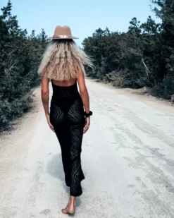 Langes Kleid Black Zebra 16 Langes Kleid Black Zebra -Strandbikini Geschaft Maxikleid Langes schwarzes Mesh Damen Kleid Zebra Animal Muster Print Bodenlanges Sommerkleid Spaghetti Treager Black Zebra Cindy 4