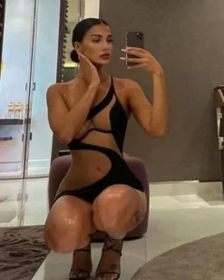 Cut Out Kleid Samara -Strandbikini Geschaft Mesh Kleid Damen Transparent Minikleid Minidress reizvoll cut outs schwarz Samara 1 265366