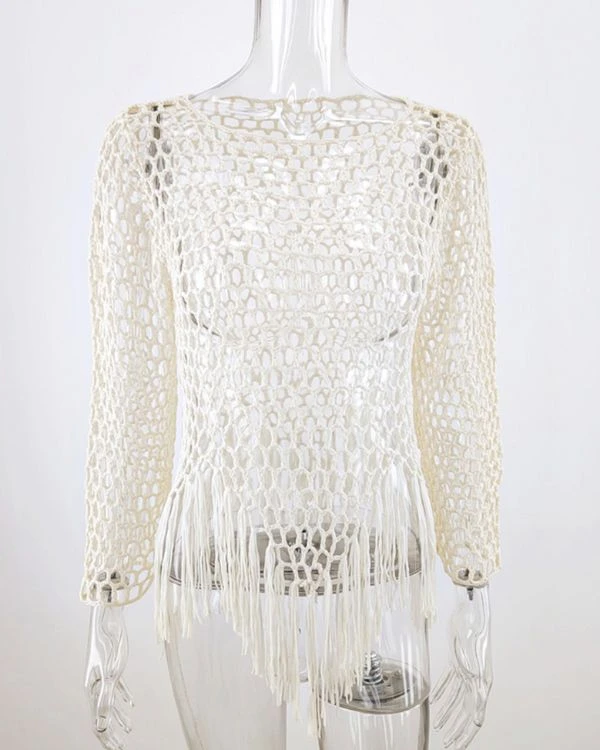 Netz Fransen Pullover Leily – Bild 3