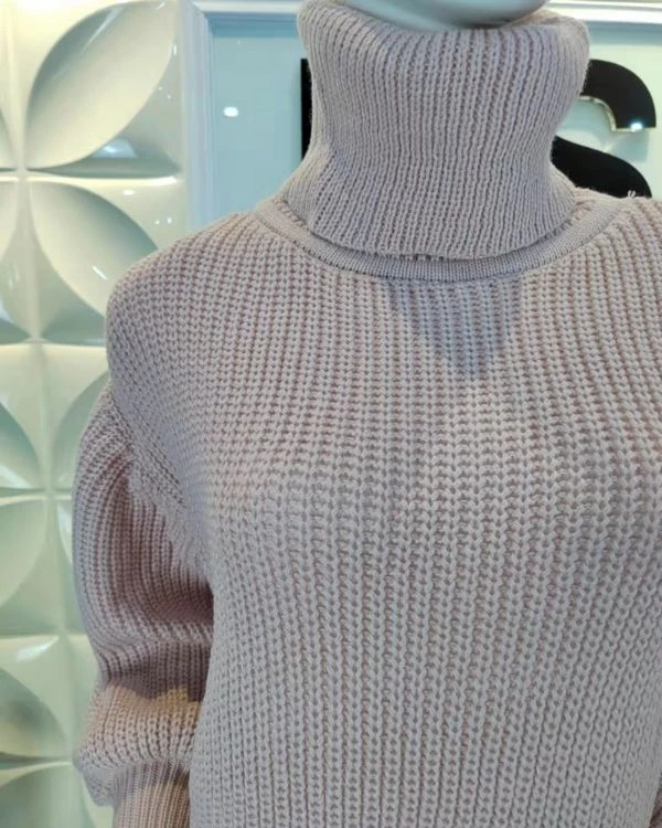 Rollkragen Pullover Strickkleid Jaina – Bild 6