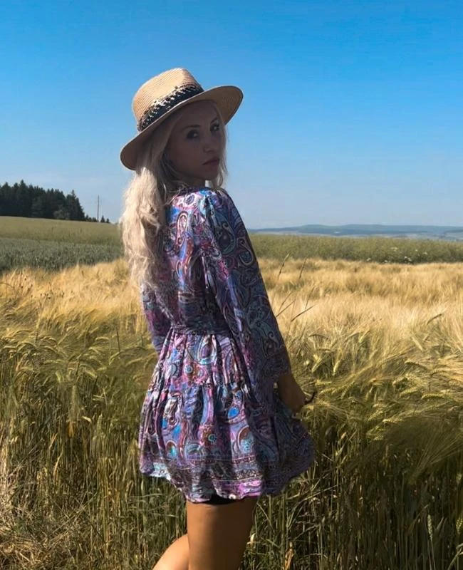 Paisley Seiden Kleid Mohana – Bild 5