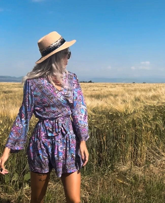 Paisley Seiden Kleid Mohana – Bild 2