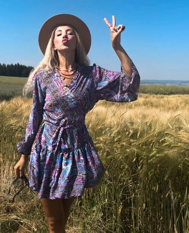 Paisley Seiden Kleid Mohana – Bild 3