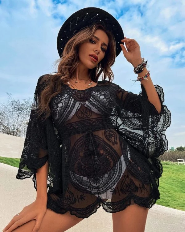 Spitzen Beach-Cover Up Shirt Gloria 2 Spitzen Beach-Cover Up Shirt Gloria – Bild 2