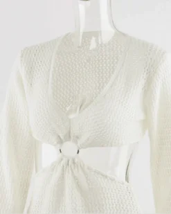 Beach Strickkleid April -Strandbikini Geschaft Strickkleid Strandkleid Sommerkleid Kleid Damen weiss Backless Bohemian April weiss detail 583099