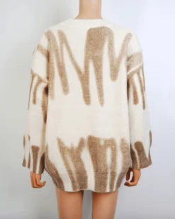 Strickpullover Beline 18 Strickpullover Beline -Strandbikini Geschaft Strickkleider Pullover Oversize Damen weiter Strickpullover Muster Verlauf Grafitti Fashion Style Schweiz Beline beige 1 172986