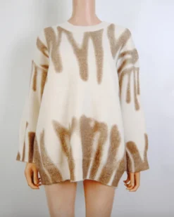 Strickpullover Beline 17 Strickpullover Beline -Strandbikini Geschaft Strickkleider Pullover Oversize Damen weiter Strickpullover Muster Verlauf Grafitti Fashion Style Schweiz Beline beige 4 141529