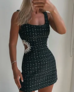 Tweed Perlen Kleid Corsa