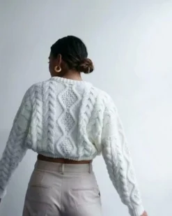 Strickpullover Ybrig -Strandbikini Geschaft Zopf Strick Pullover Winter Herbst Strickpullover zum binden Damen Bekleidung Fashion Ybrig weiss 3 277481